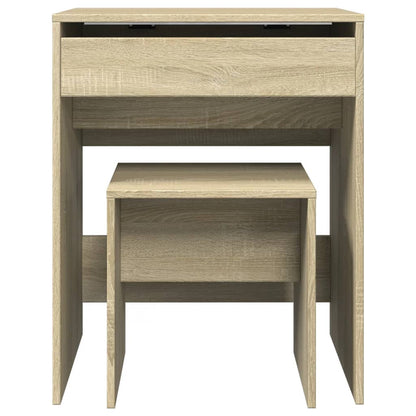 Sminkebord med krakk sonoma eik 60x40x113,5 cm