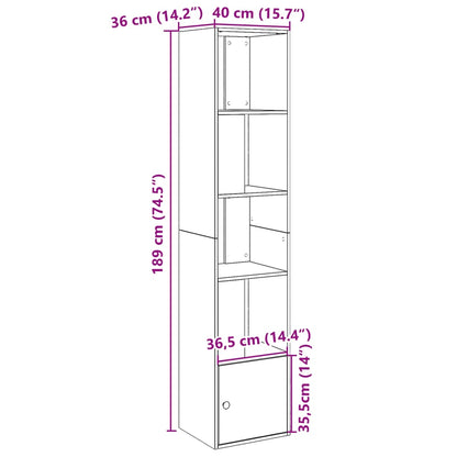Bokhylle sonoma eik 40x36x189 cm konstruert tre