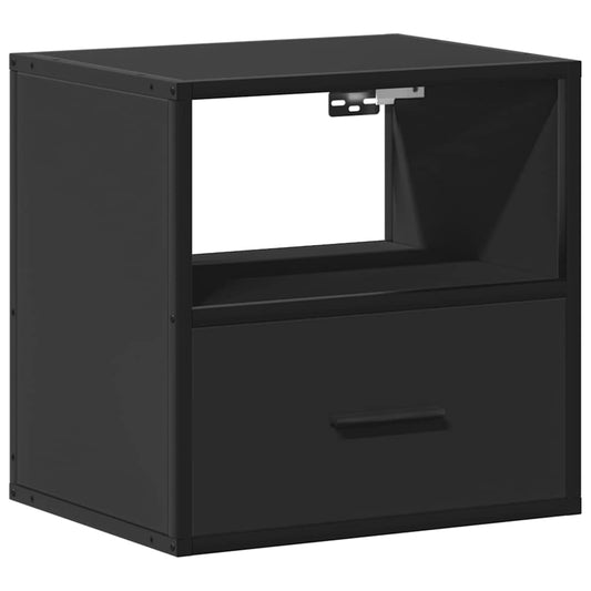 Veggmontert nattbord svart 40x31x39,5 cm