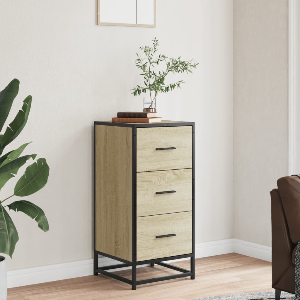 Skjenk sonoma eik 35,5x35x76 cm konstruert tre og metall