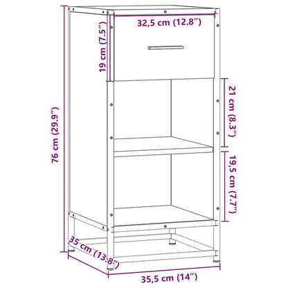 Skjenk sonoma eik 35,5x35x76 cm konstruert tre og metall