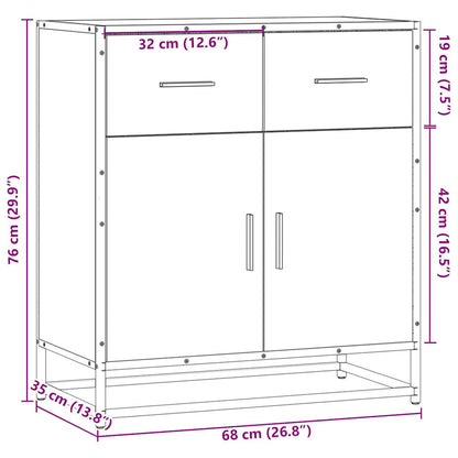 Skjenk sonoma eik 68x35x76 cm konstruert tre og metall