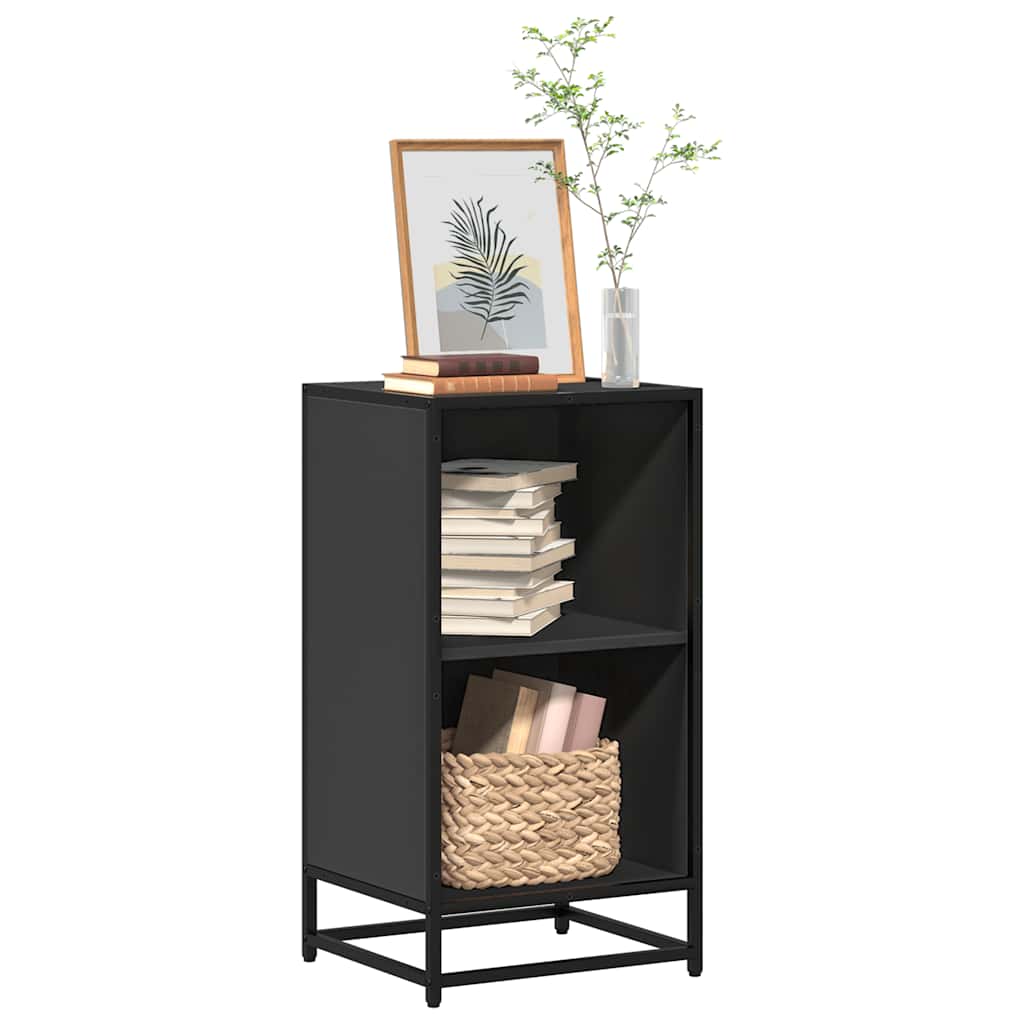 Bokhylle svart 40x35x76 cm konstruert tre
