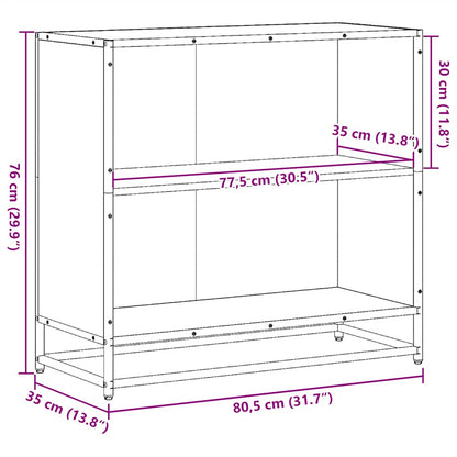 Bokhylle sonoma eik 80x35x76 cm konstruert tre