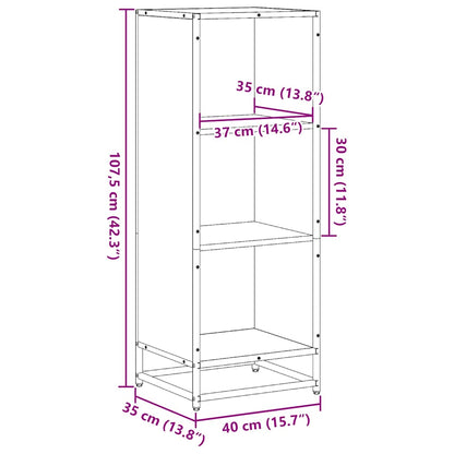 Bokhylle svart 40x35x107,5 cm konstruert tre