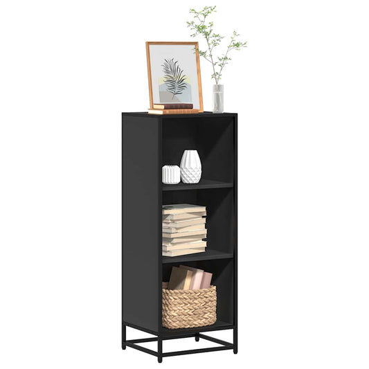 Bokhylle svart 40x35x107,5 cm konstruert tre