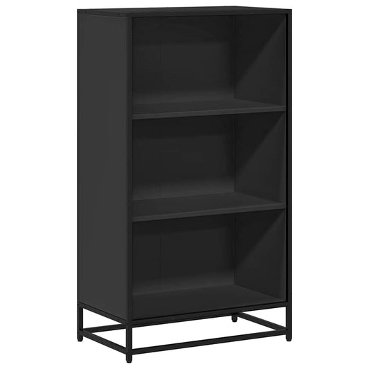 Bokhylle svart 60x35x107,5 cm konstruert tre