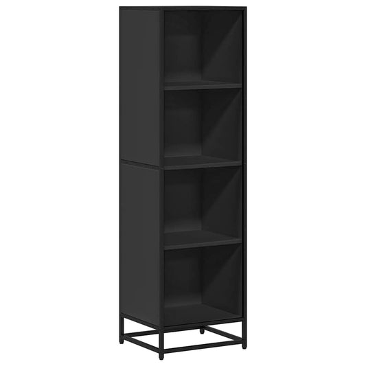 Bokhylle svart 40x35x139 cm konstruert tre
