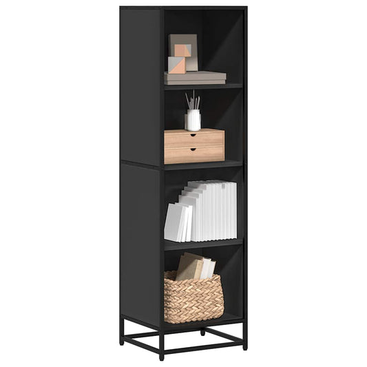 Bokhylle svart 40x35x139 cm konstruert tre