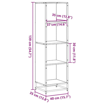 Bokhylle sonoma eik 40x35x139 cm konstruert tre
