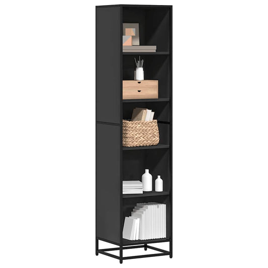 Bokhylle svart 40x35x170,5 cm konstruert tre