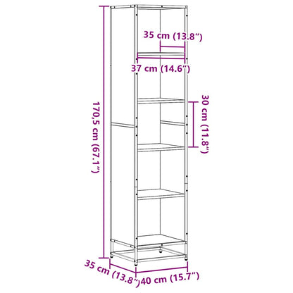 Bokhylle sonoma eik 40x35x170,5 cm konstruert tre