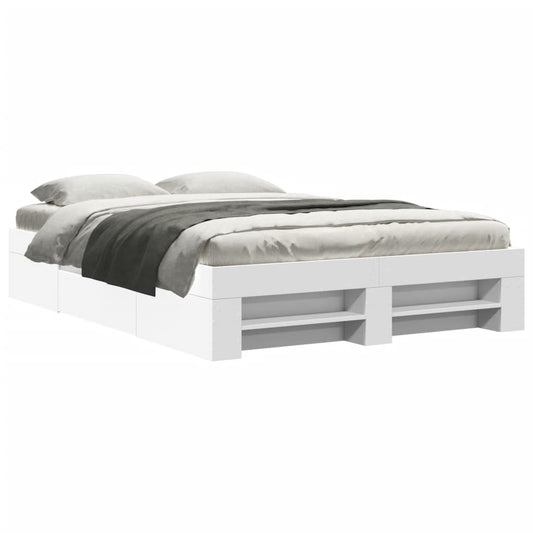 Sengeramme hvit 135x190 cm konstruert tre