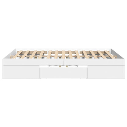 Sengeramme hvit 135x190 cm konstruert tre