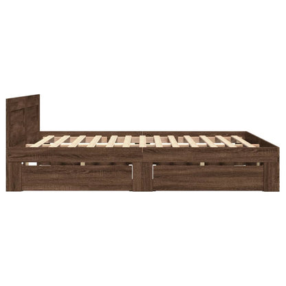 Sengeramme med hodegavl brun eik 120x200 cm konstruert tre