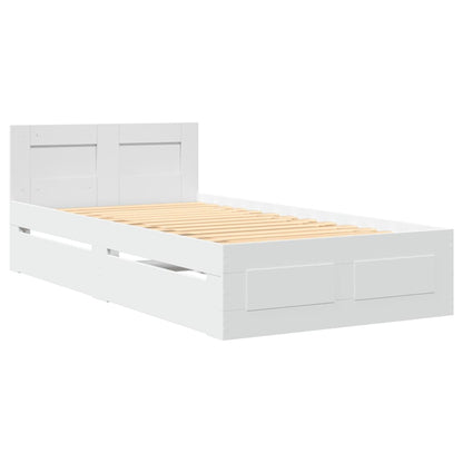Sengeramme med hodegavl hvit 75x190 cm konstruert tre