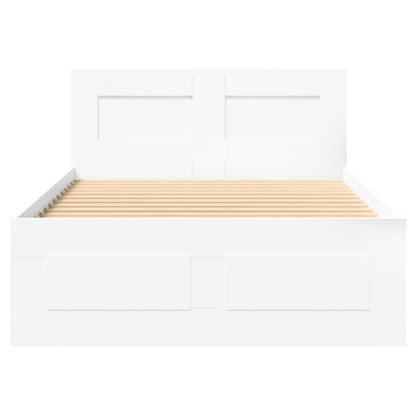 Sengeramme med hodegavl hvit 75x190 cm konstruert tre