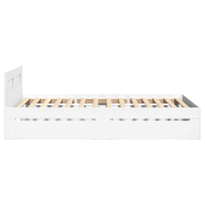 Sengeramme med hodegavl hvit 75x190 cm konstruert tre