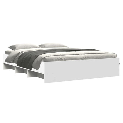 Sengeramme hvit 150x200 cm konstruert tre
