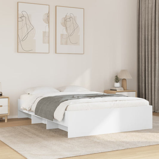 Sengeramme hvit 135x190 cm konstruert tre