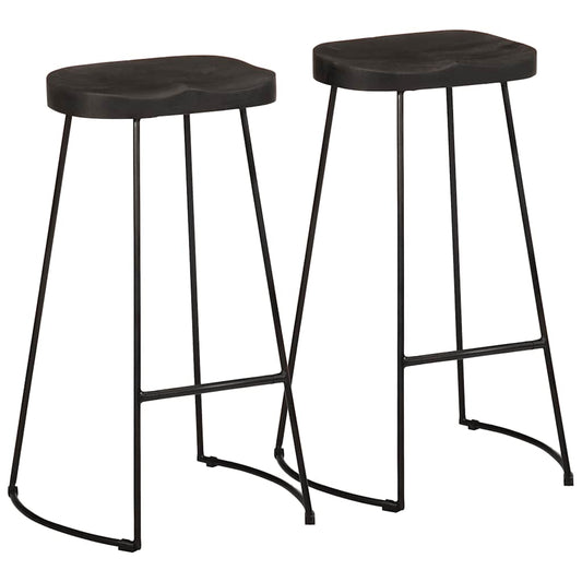 Barkrakker 2 stk sort 45x40x78 cm heltre mango