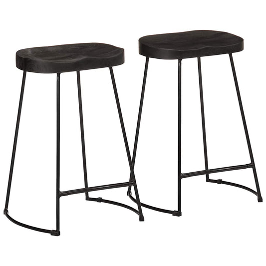 Barkrakker 2 stk sort 45x40x62 cm heltre mango