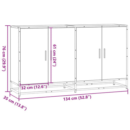 Skjenk sonoma eik 134x35x76 cm konstruert tre