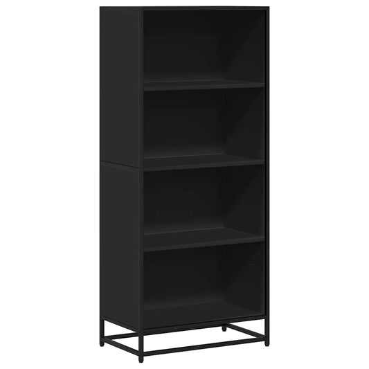 Bokhylle svart 60x35x139 cm konstruert tre