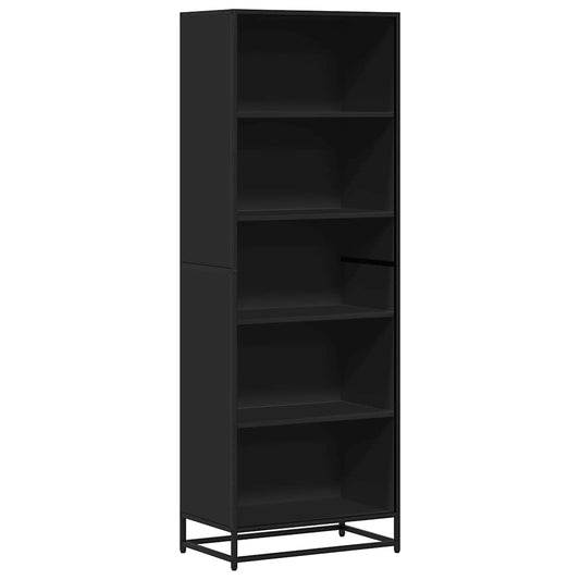 Bokhylle svart 60x35x170,5 cm konstruert tre