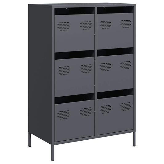 Highboard antrasitt 68x39x101,5 cm stål