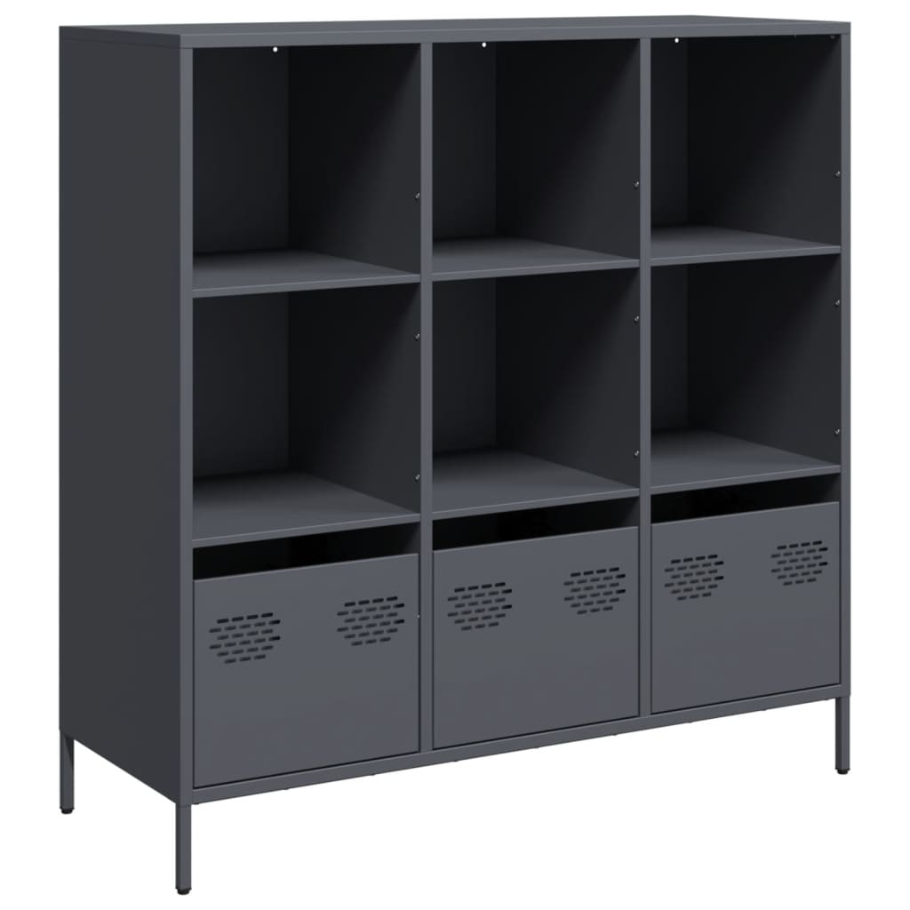 Highboard antrasitt 101,5x39x103,5 cm stål