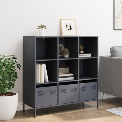 Highboard antrasitt 101,5x39x103,5 cm stål