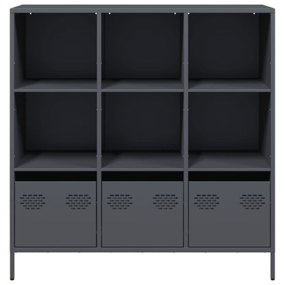Highboard antrasitt 101,5x39x103,5 cm stål