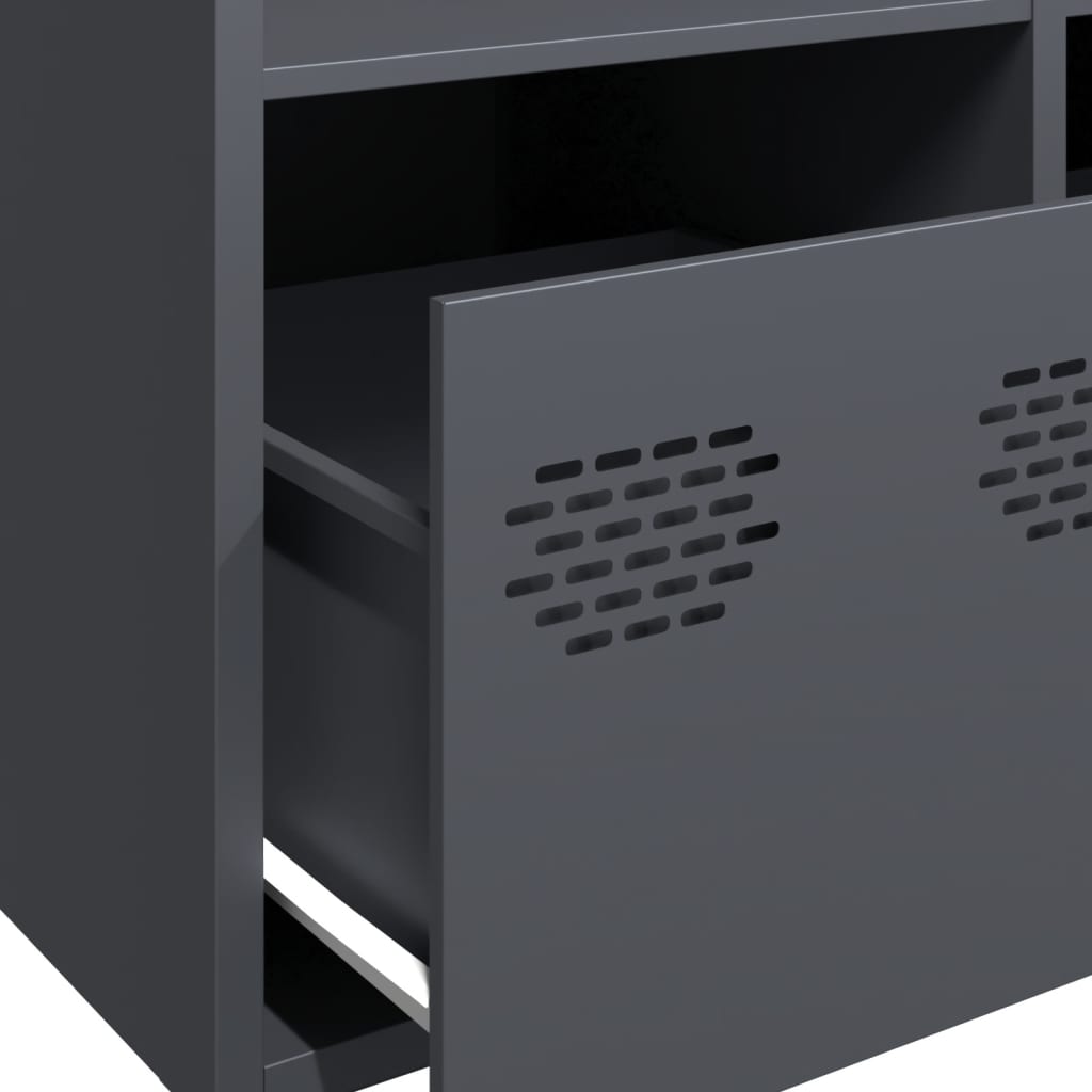 Highboard antrasitt 101,5x39x103,5 cm stål