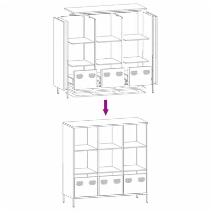 Highboard antrasitt 101,5x39x103,5 cm stål