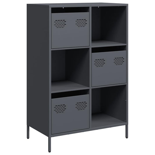 Highboard antrasitt 68x39x103,5 cm stål