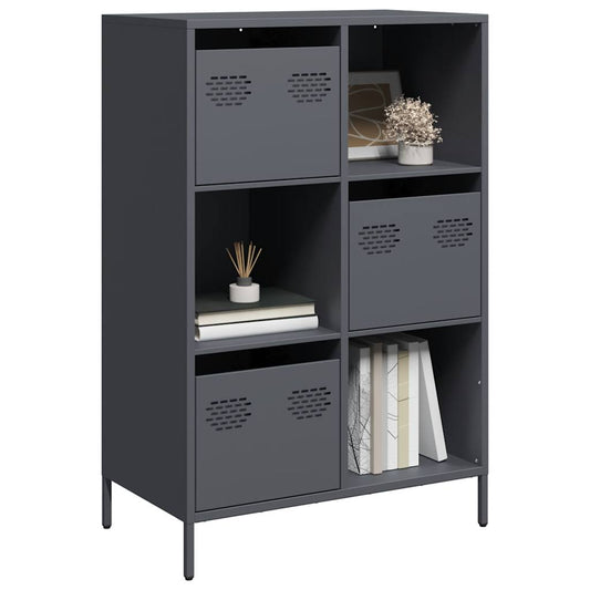 Highboard antrasitt 68x39x103,5 cm stål
