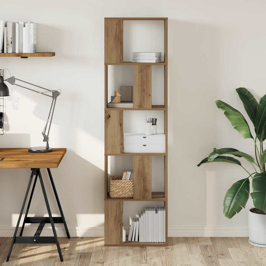 Bokhylle 5 etasjer artisan eik 45x23,5x162,5 cm konstruert tre