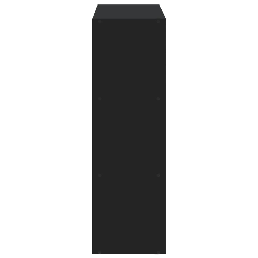 Bokhylle svart 102x32x102 cm konstruert tre