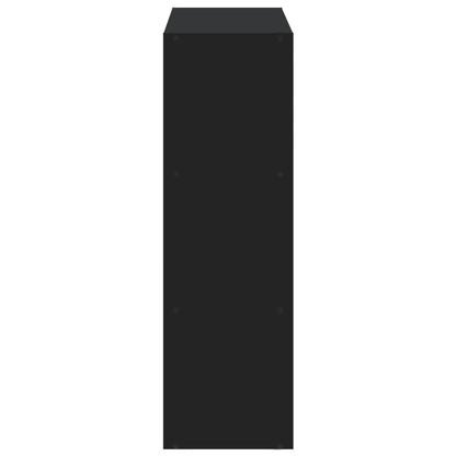 Bokhylle svart 102x32x102 cm konstruert tre