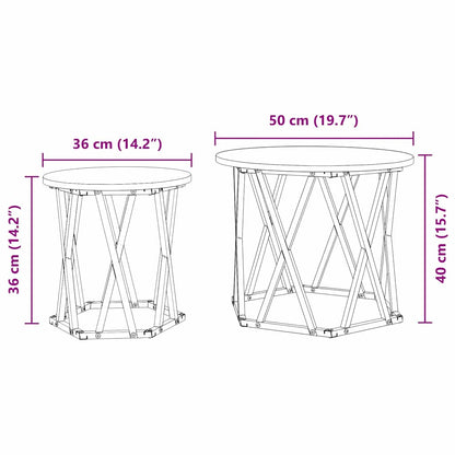 Stablende Sidebord 2 stk Grå Sonoma Ingeniørtre
