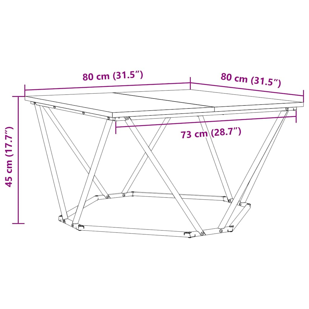 Kaffebord Eik 80x80x45 cm Treverk