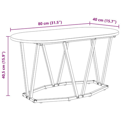 Grå Sonoma Kaffebord - 80x40x40.5 cm, laget av konstruert tre og metall