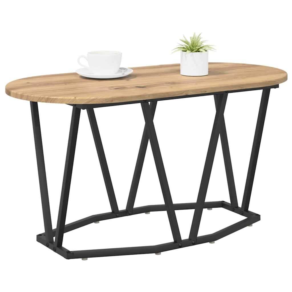 Kaffebord Artisan Eik 80x40x40,5 cm Laget av Tre og Metall