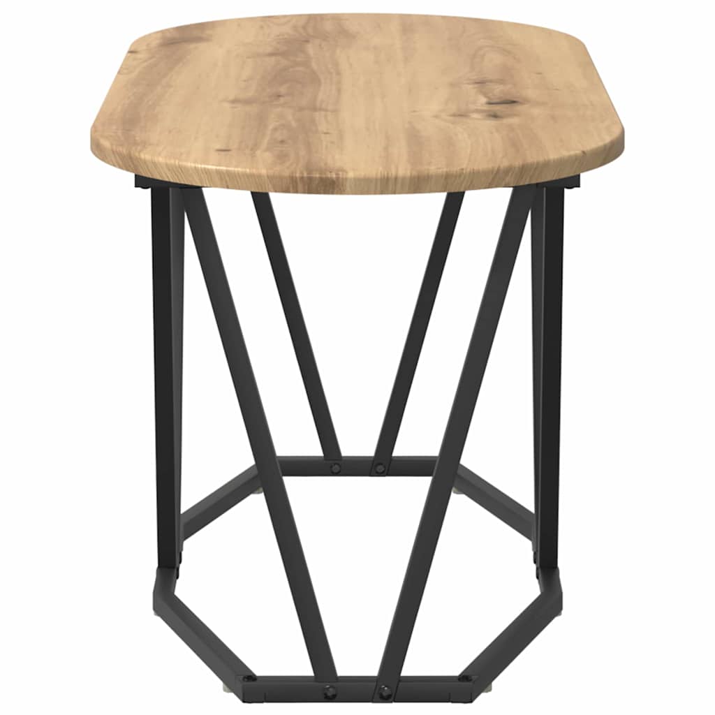 Kaffebord Artisan Eik 80x40x40,5 cm Laget av Tre og Metall