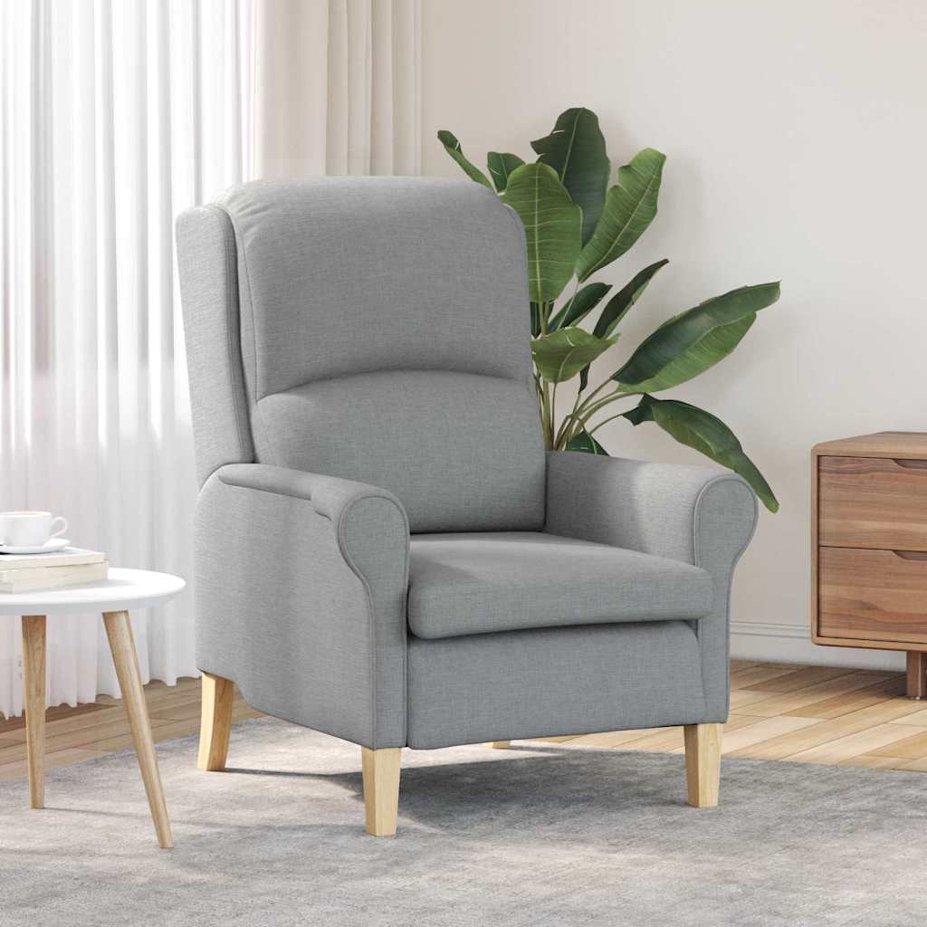 Moderne Lenestol Lysegrå Polyesterstoff, Tre Middels Ergonomisk