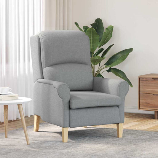 Moderne Lenestol Lysegrå Polyesterstoff, Tre Middels Ergonomisk
