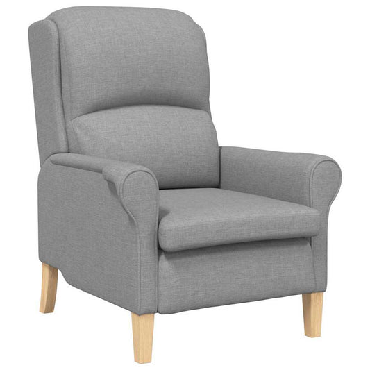 Moderne Lenestol Lysegrå Polyesterstoff, Tre Middels Ergonomisk