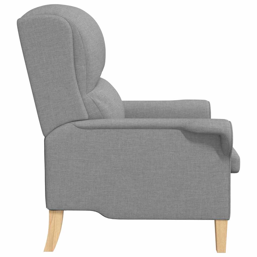 Moderne Lenestol Lysegrå Polyesterstoff, Tre Middels Ergonomisk