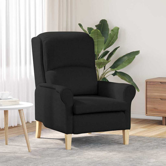 Moderne Lenestol Svart Polyesterstoff, Tre